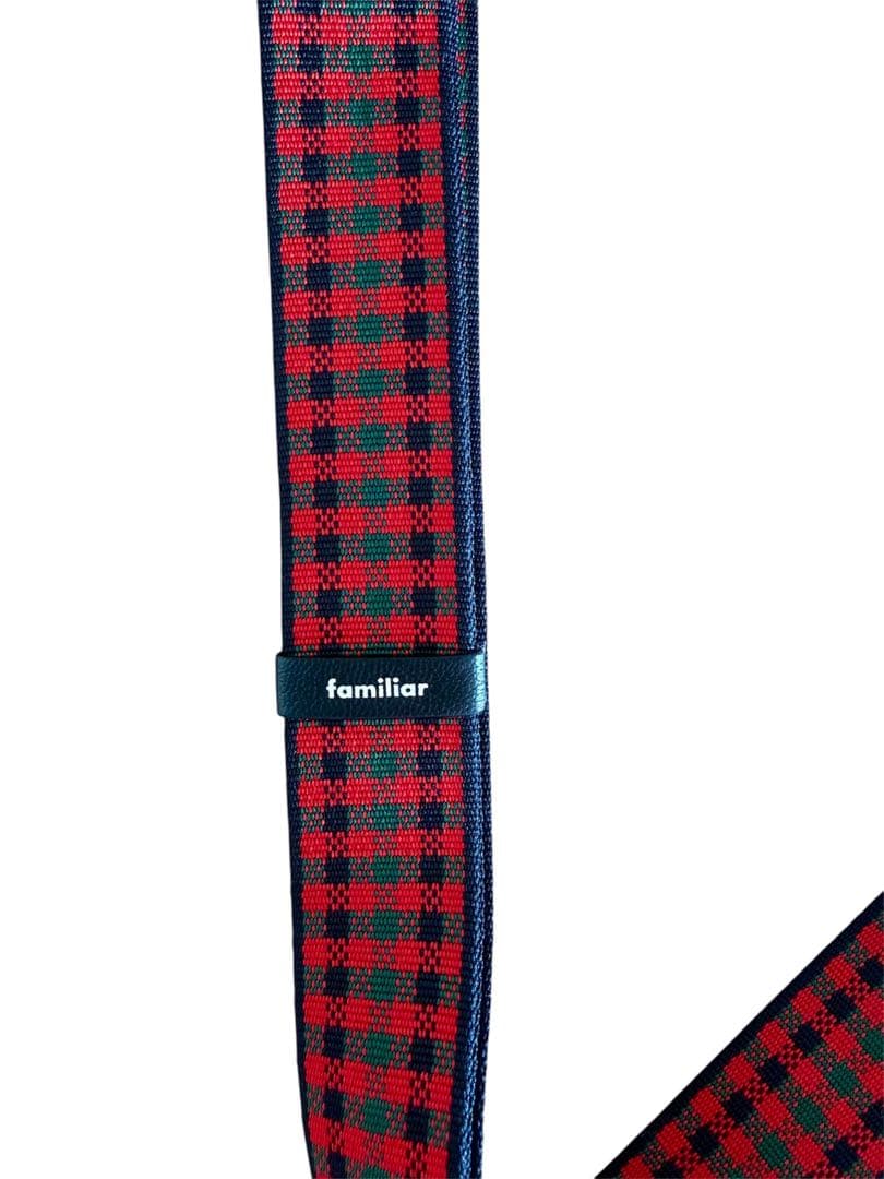 familiar ショルダーストラップ 赤系ファミリアチェック - メルカリ