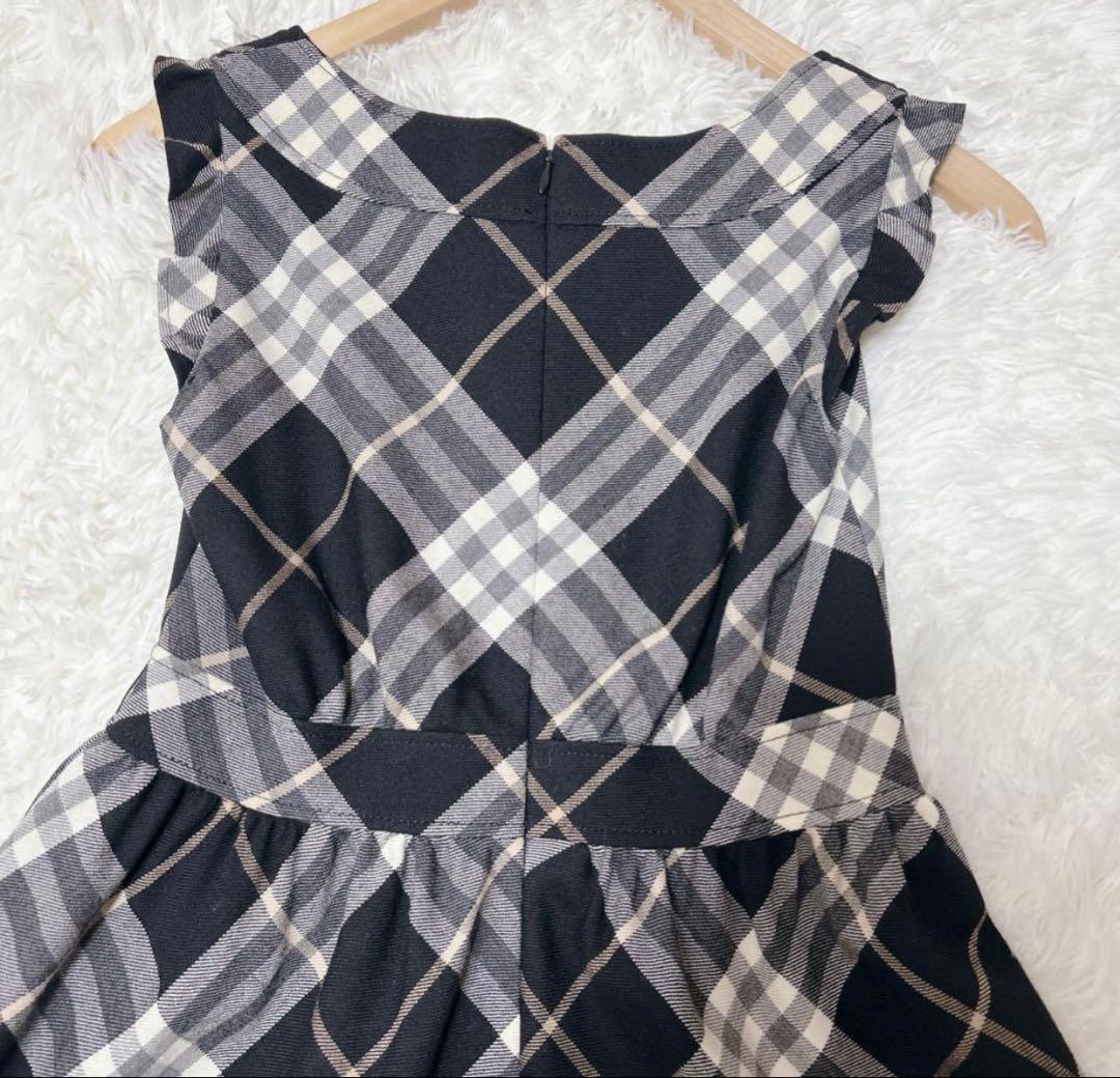 希少 バーバリーブルーレーベル ウールチェックワンピース 36 - メルカリ