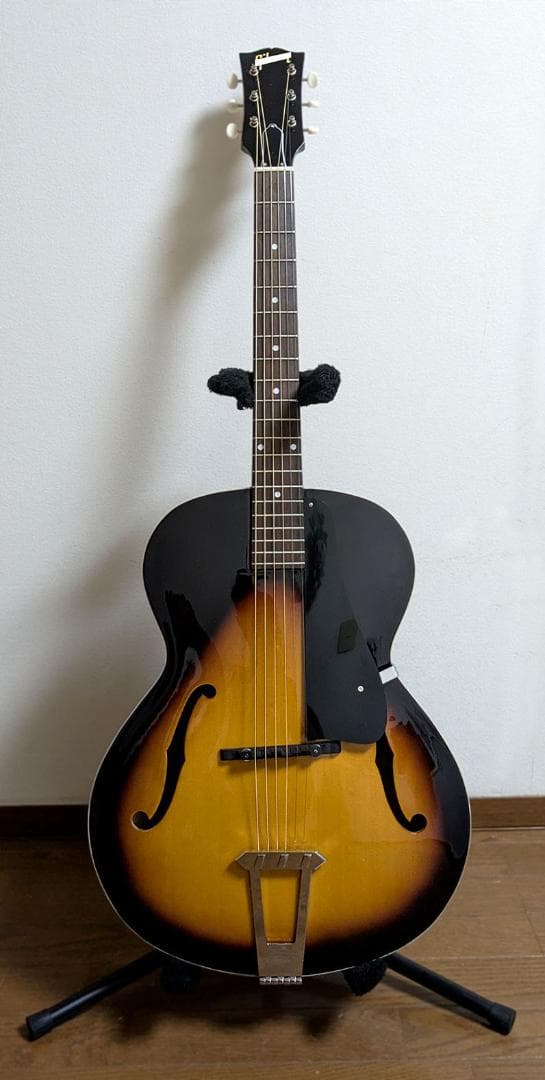 ノーブランド アーチトップギター ピエゾPU付 2020年代製 茶木Chaki P-80 ピックギター Fishman アーチトップピックアップ