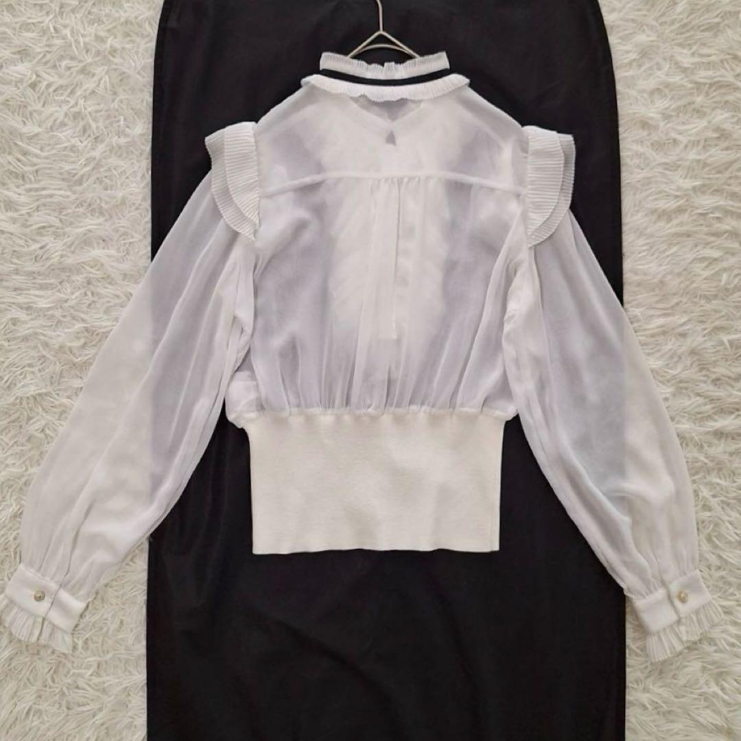 未使用級✨ソブ 2025SS ギャザーフリルデザインブラウス ボウタイ リボン
