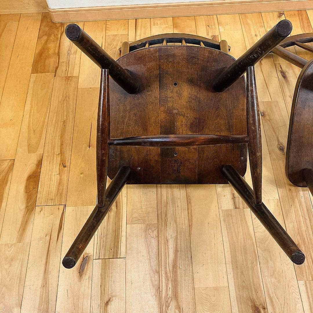 本物志向 北海道民芸家具 ダイニングチェア ウィンザーチェア 樺材