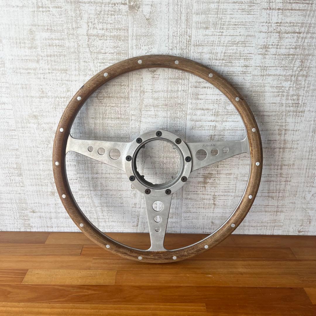アンティーク】希少 当時物 Moto-Lita モトリタ ウッドステアリング