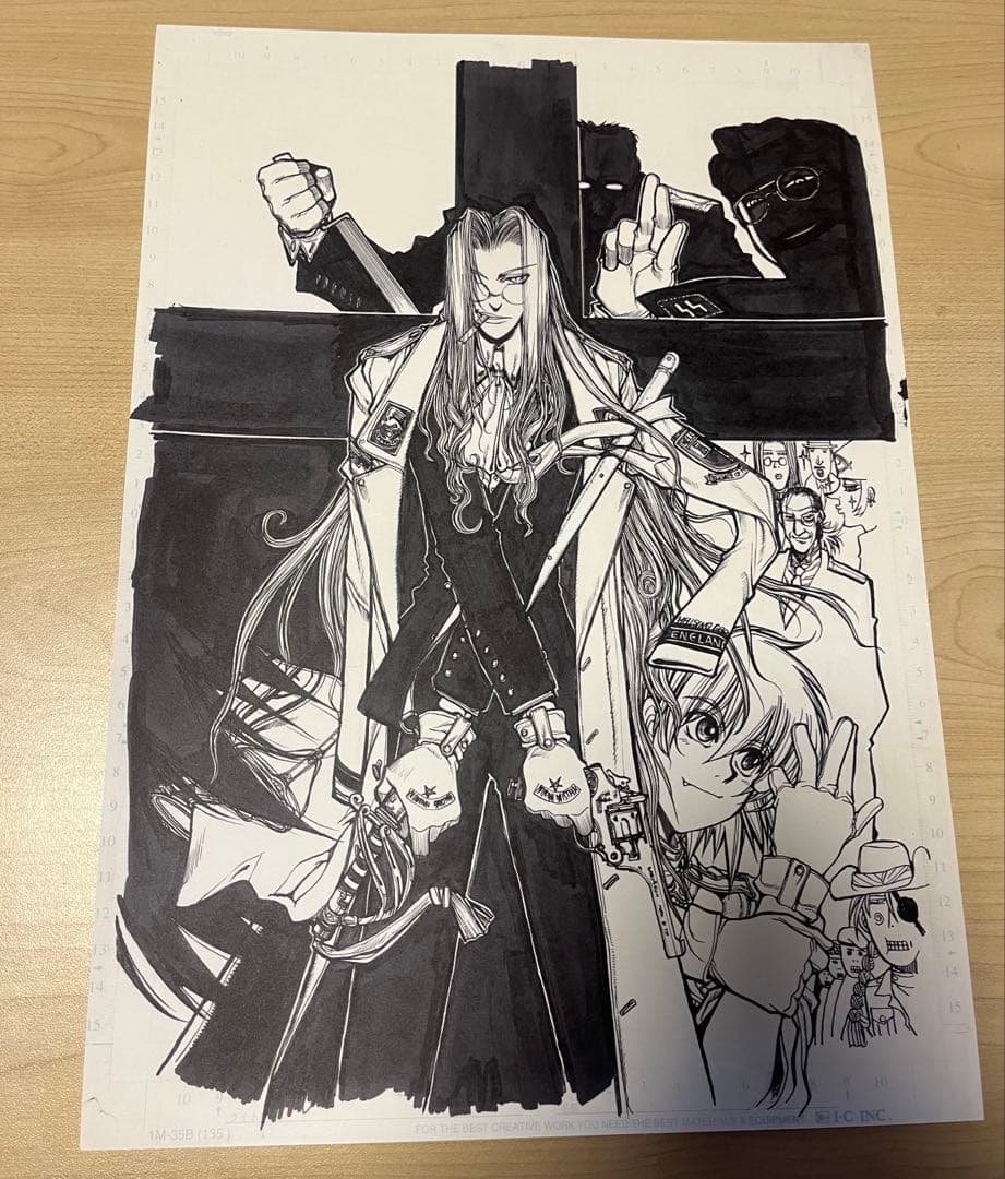 即購入可】ヘルシング HELLSING 平野耕太 複製原画 アーカード 少佐