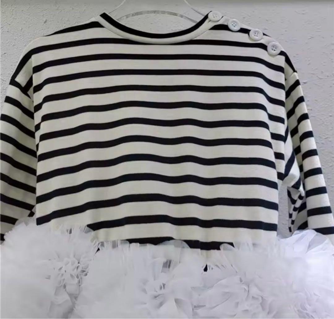 ボーダーチュールトップス フレンチチュール bibiy ビビィ好きさんに