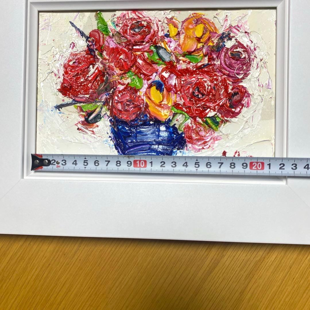題名【　バラ　　】◾️油彩画　SMサイズ◾️兼田美佐子　原画　本物