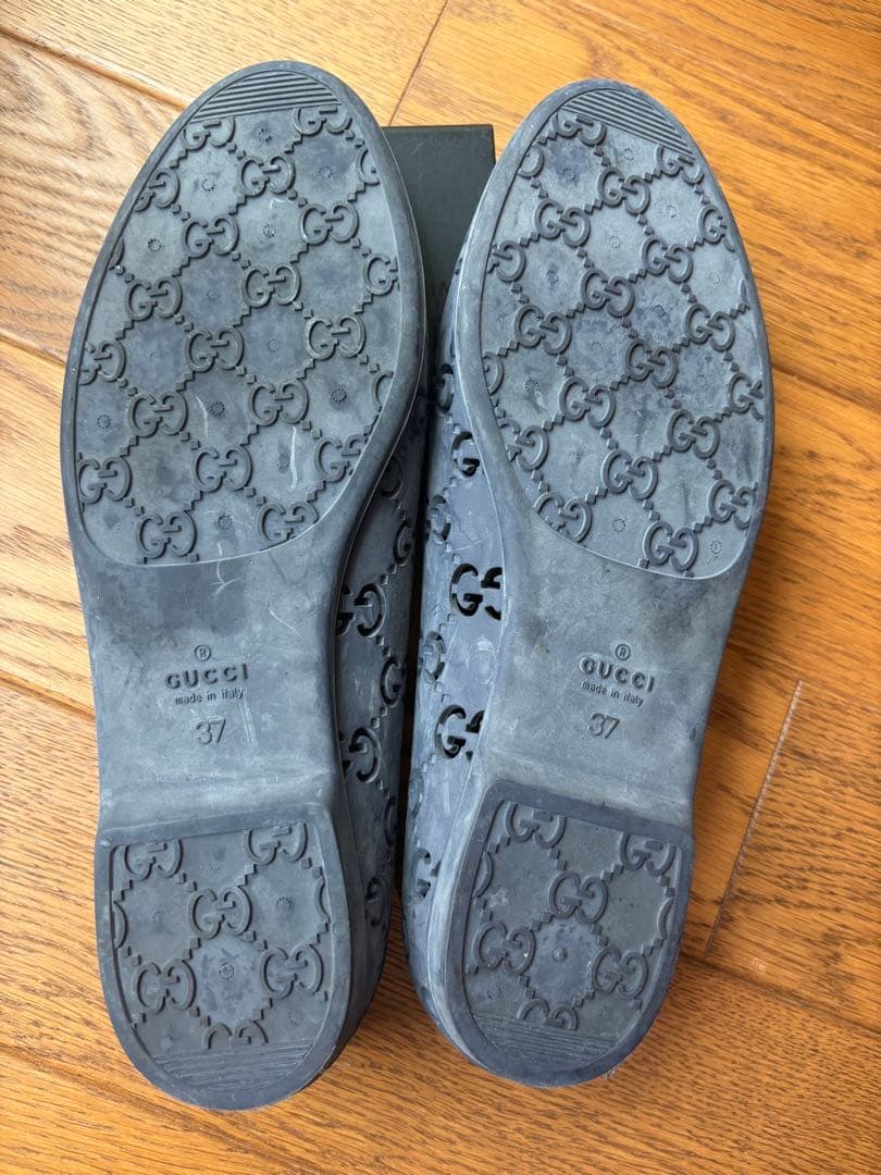 GUCCI グレー レインシューズ 37 23.5cm