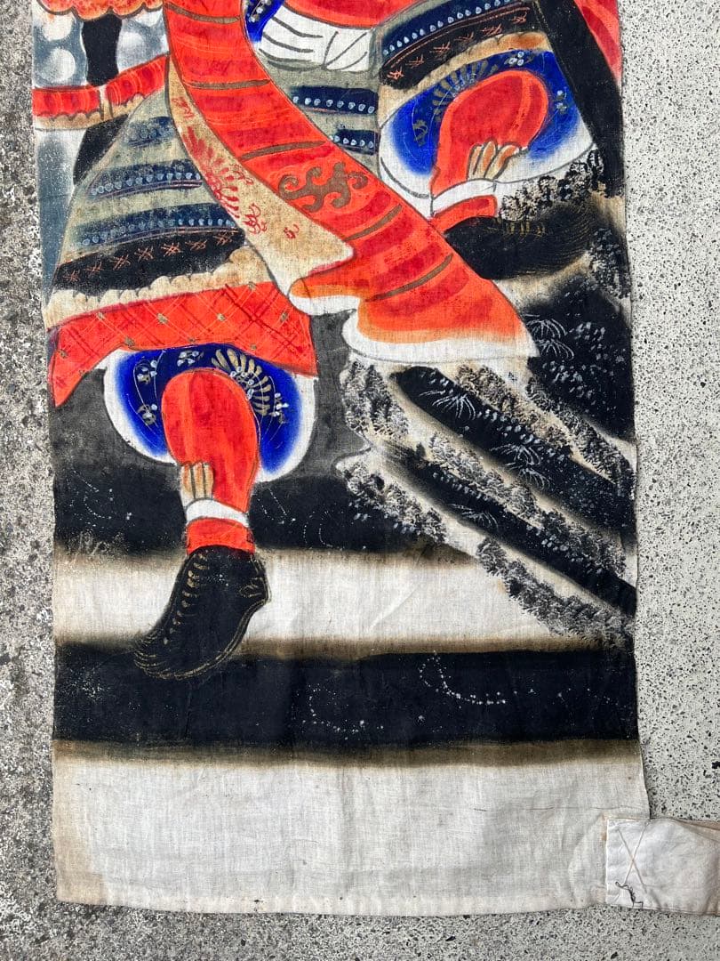 幟旗 のぼり旗 のぼり 古布 武者絵 木綿 節句 手描き 本染 家紋 民藝