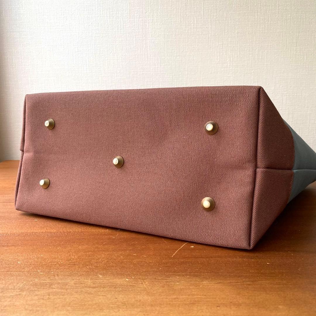 8号帆布トートバッグ(W)ブルージェイド×コーヒー Zさま専用