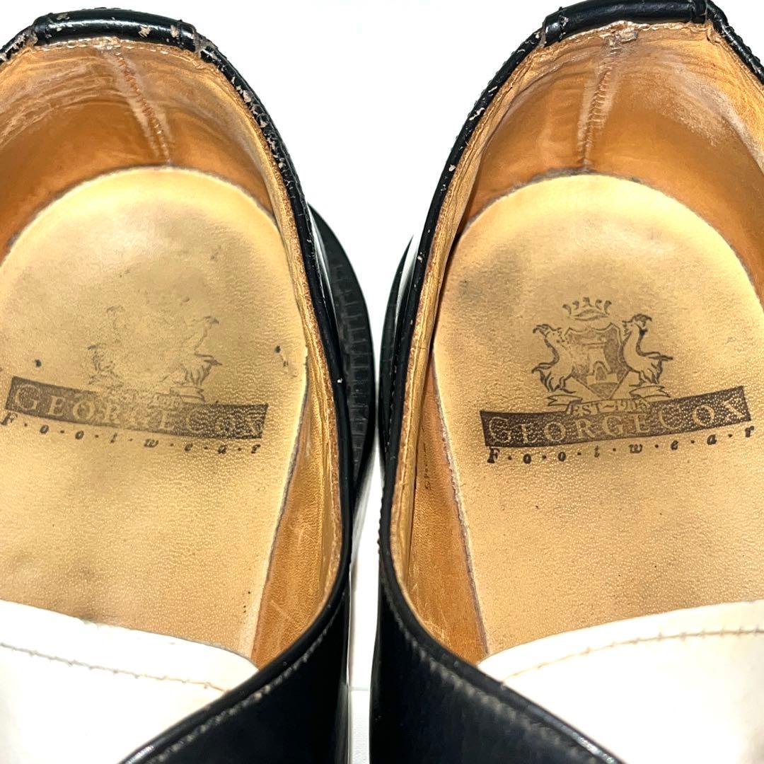 ★E COX★3705★白黒レザーシューズ★9(27.5cm)★