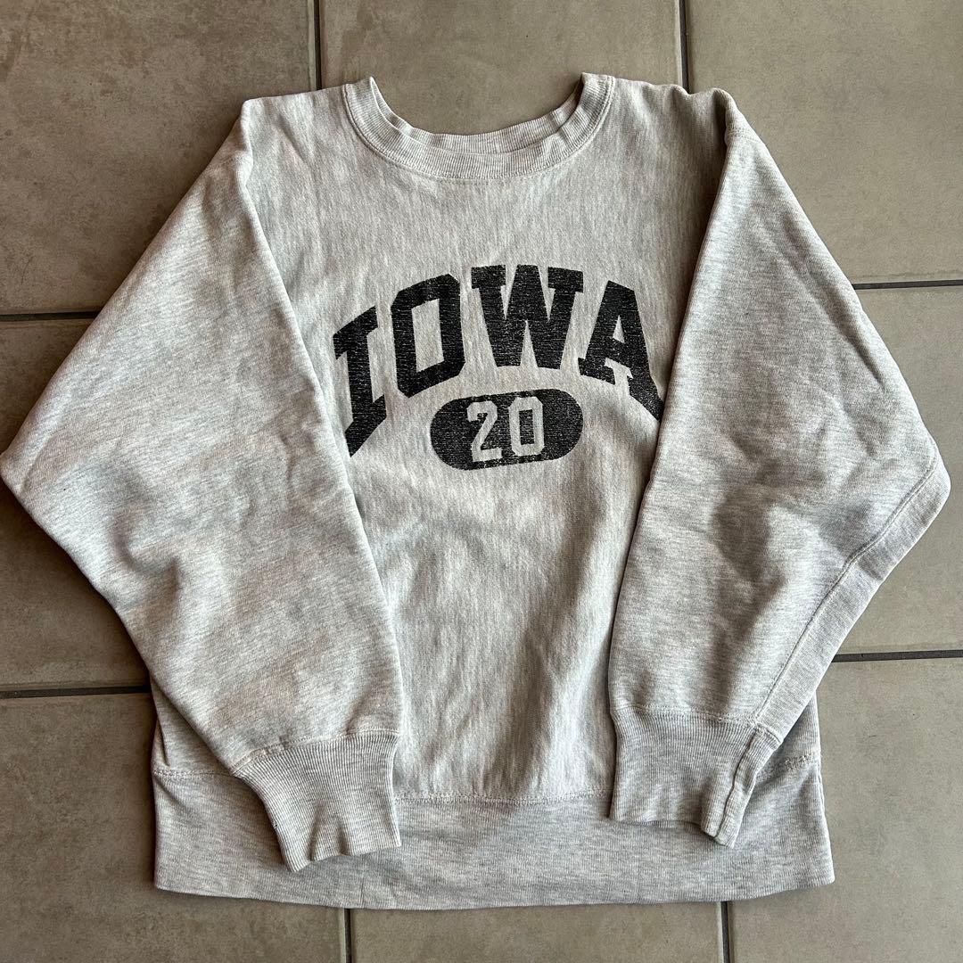 80s トリコタグ USA製 チャンピオン リバースウィーブ IOWA グレー
