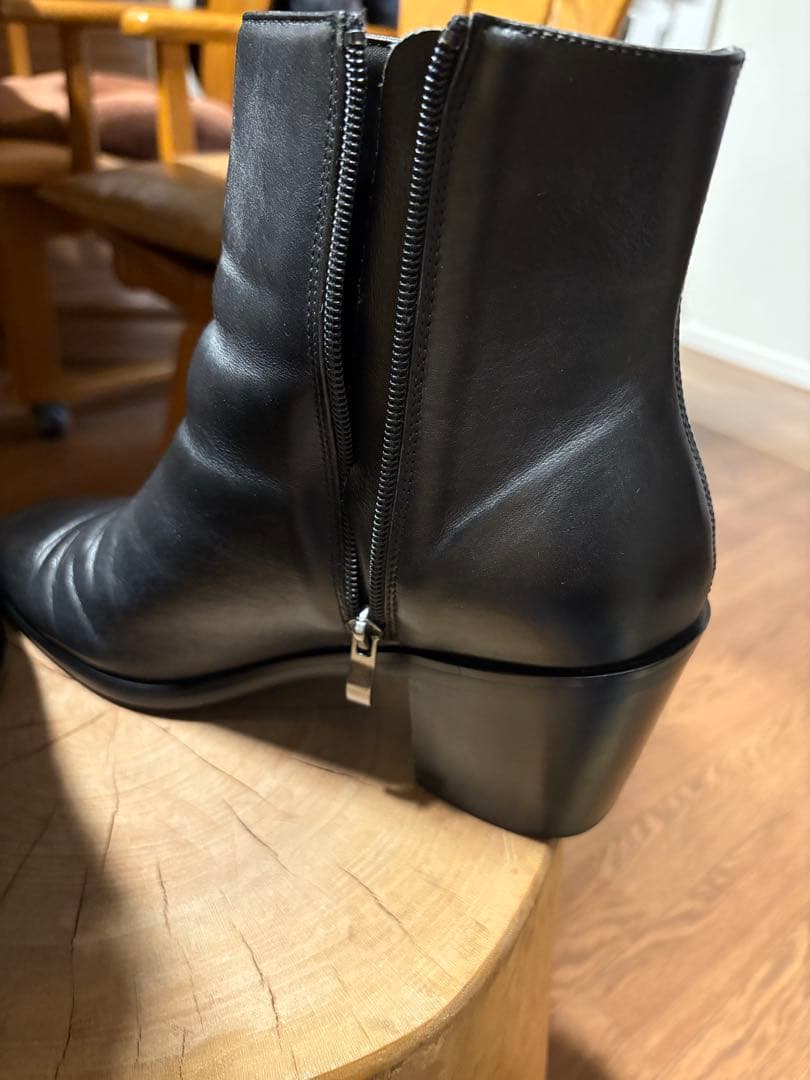 lui's ルイス ヒールブーツ サイドジップ レザー ブラック 黒 - メルカリ