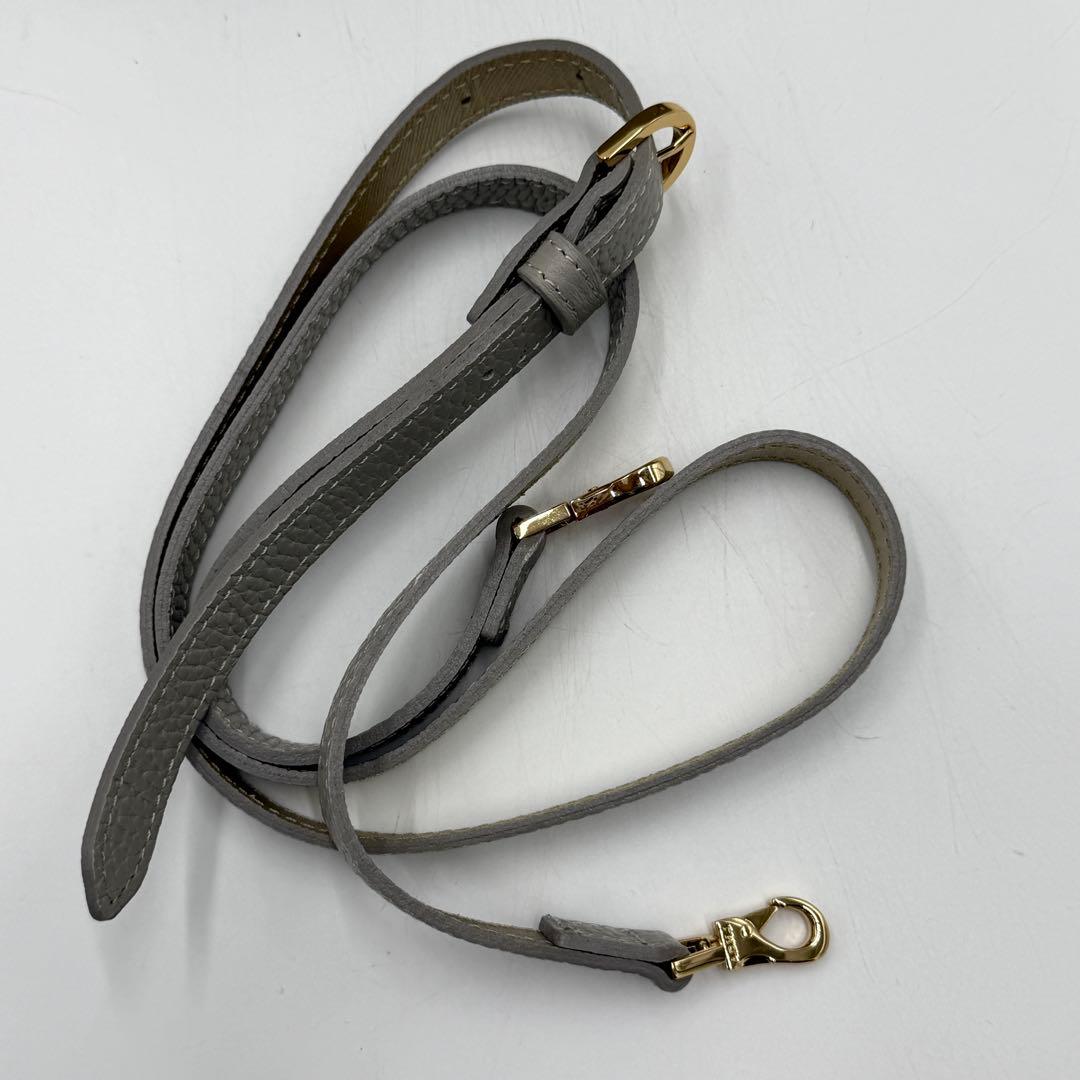 美品】ADMJ ショルダーバッグ 2way ベーシック 牛革シュリンク グレー