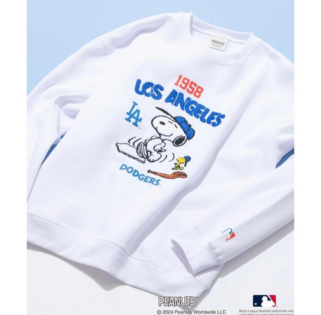 新品 mlb peanuts LA Dodgers ドジャース スウェット XL - メルカリ