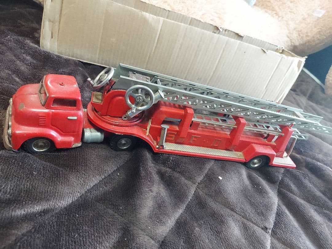当時物 ビンテージ トンカ 1950年代 ブリキ ラダー ハシゴ 消防車