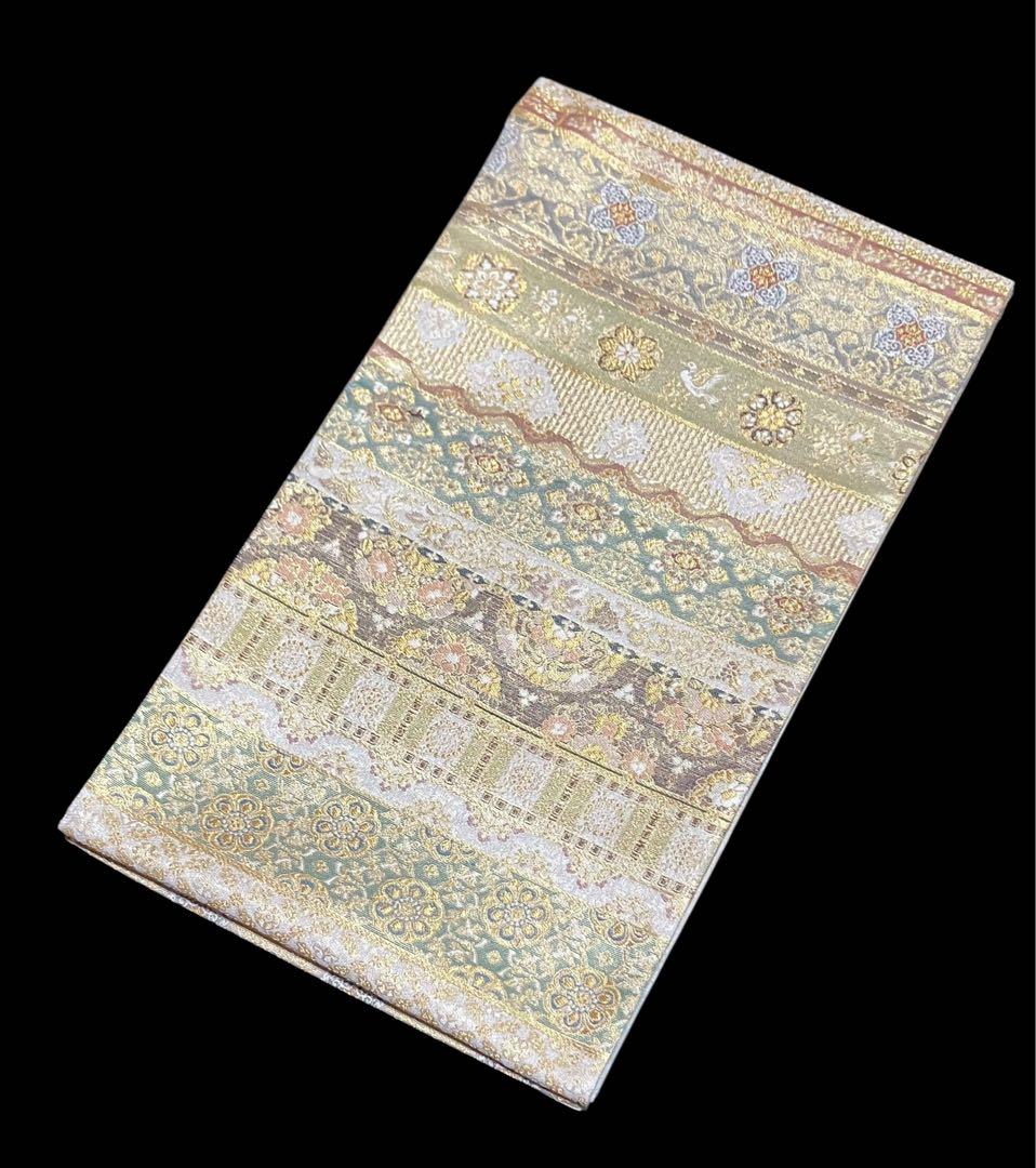 ツーシーズン リバーシブル 袋帯 全通柄 正絹 正倉院百彩文 未使用