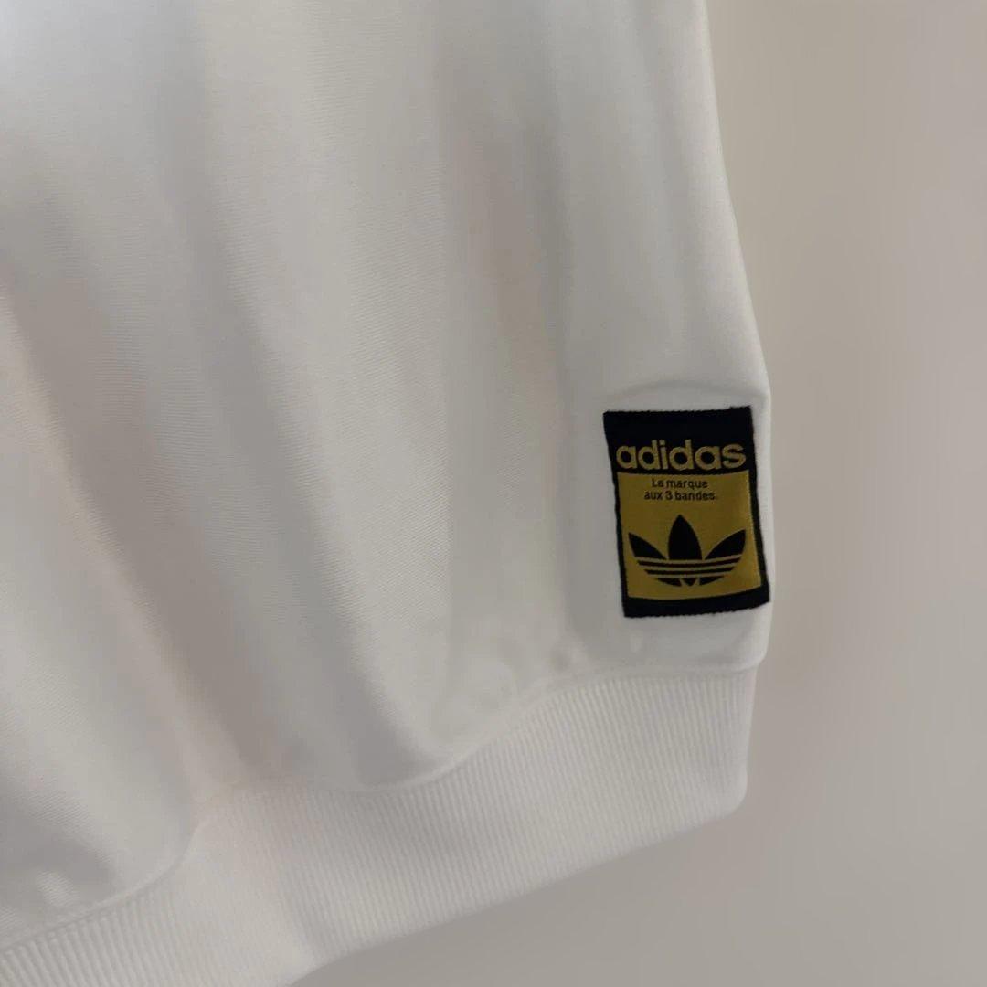 adidas ホワイト ジップアップジャージ 2XL - メルカリ