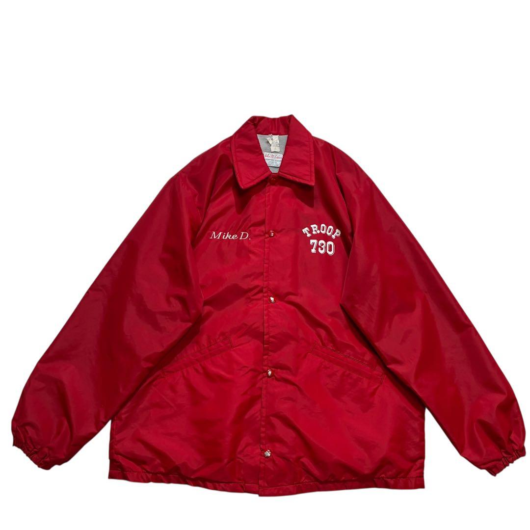 80s USA製 TROOP ナイロン コーチジャケット L 赤 白 - メルカリ