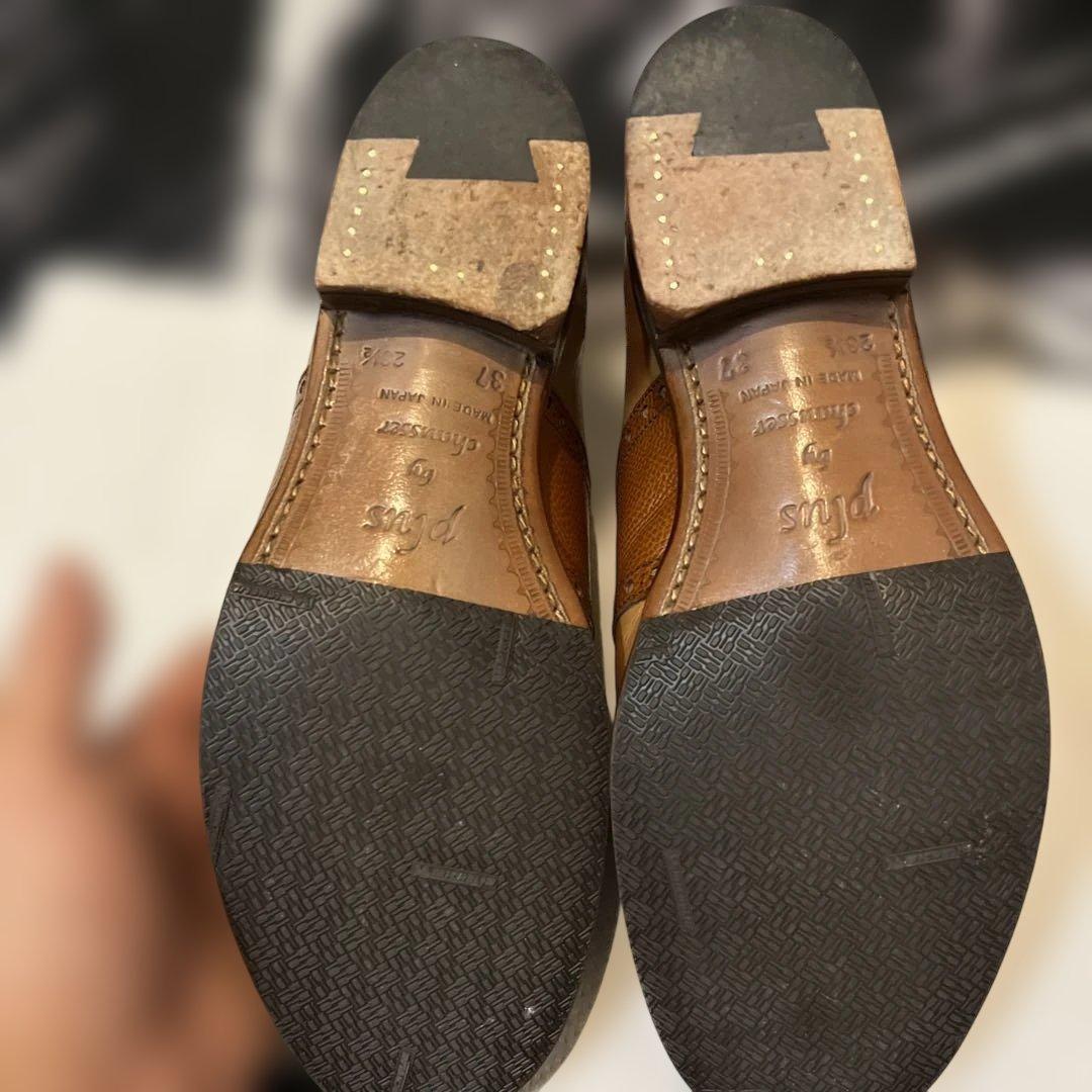 美品　ショセ　23.5cm サドルシューズ　PC-5076　キャメル×ブラウン