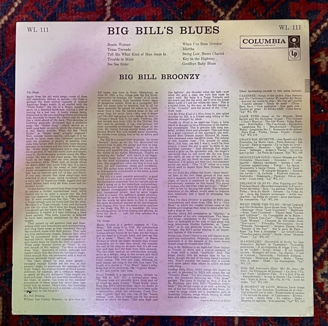 BIG BILL BROONZY -BIG BILL'S BLUES オリジナル