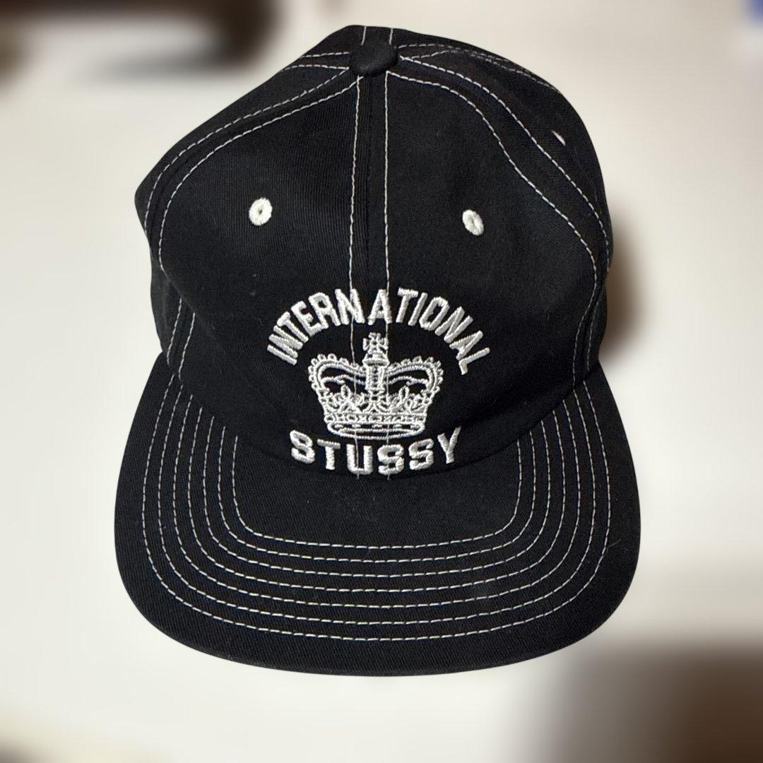 stussy international キャップ　ブラック STUSSY INTERNATIONAL ブラックキャップ