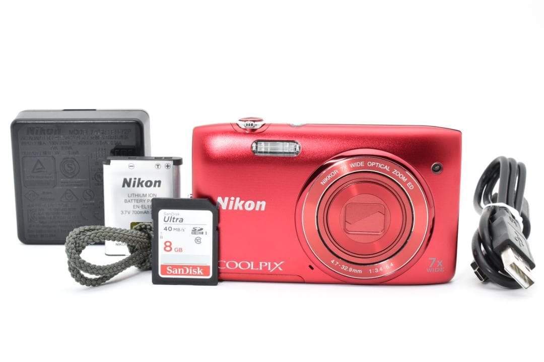 ■ ほぼ新品 ■ ニコン　Nikon COOLPIX S3400 Nikon COOLPIX S3400 20.05MP 7x Zoom Lens Digital Camera Red