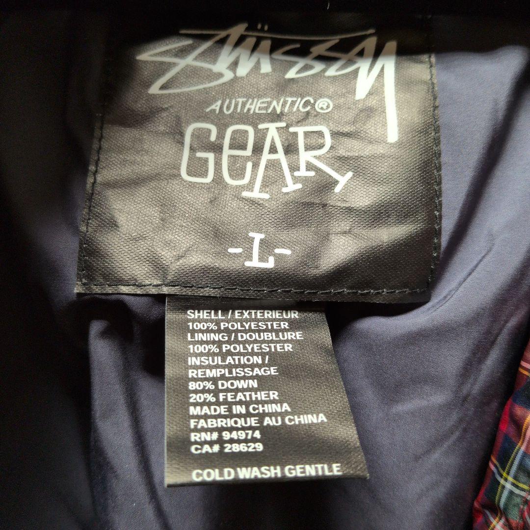 STUSSY レッド・チェック ダウンジャケット Lサイズ - メルカリ