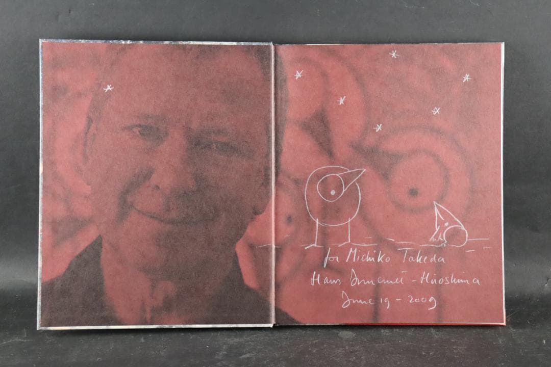 真作保証 ハンス・イヌメ 希少肉筆 板に水彩 額装 作品集・ポスト