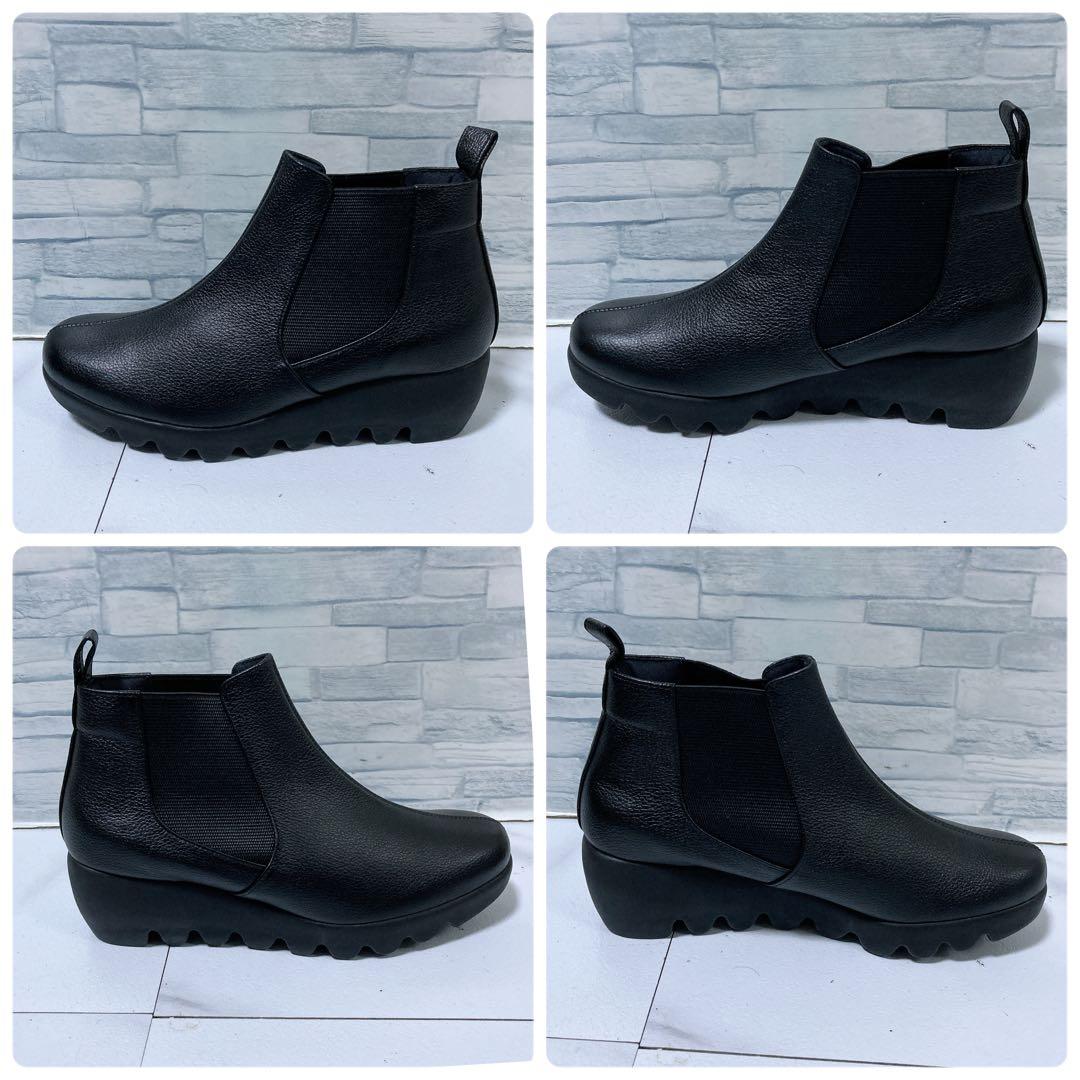 未使用級 ヒルズアベニュー サイドゴアブーツ ウェーブソール レザー