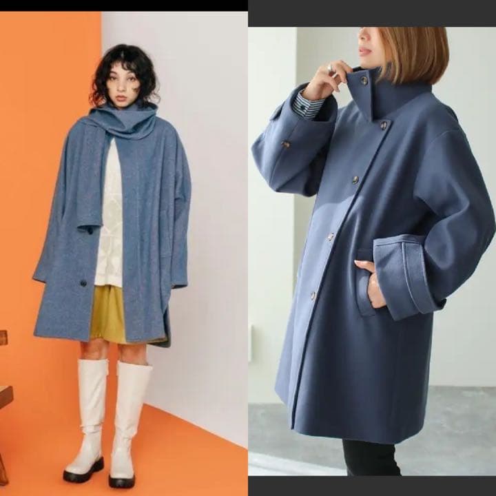 新品タグ付サイレント川口春奈着用CITEN スタンドカラー ポンチョ激似