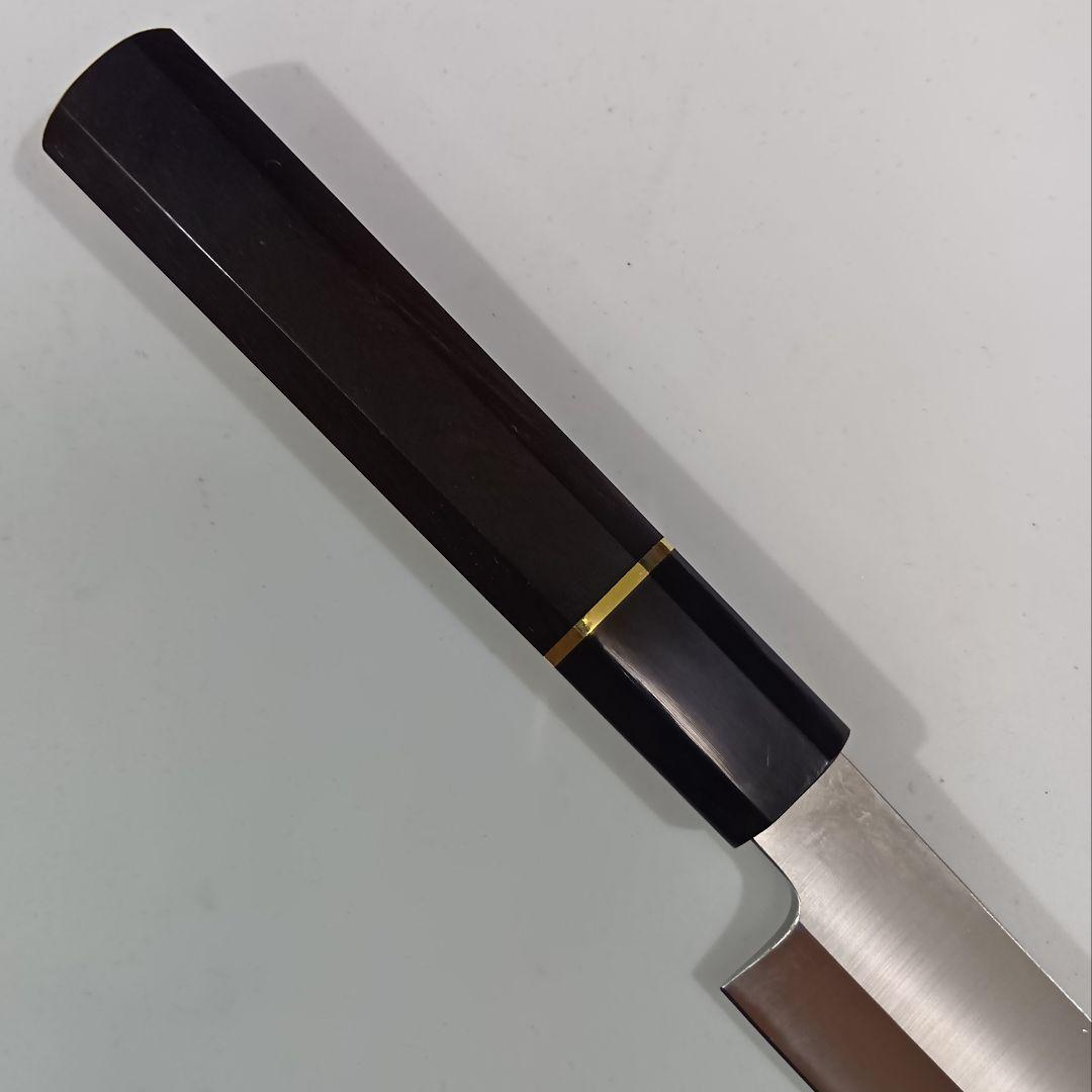 ステン本焼V金10号先丸柳刃包丁30cm黒水牛黒檀八角柄 - メルカリ