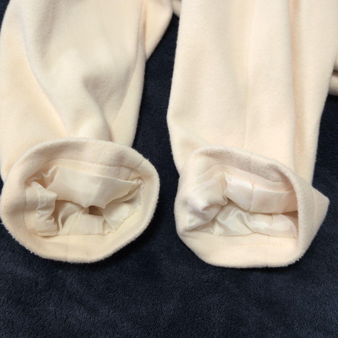 リズメロ ピーコート ダブルブレスト リボン フリル アイボリー