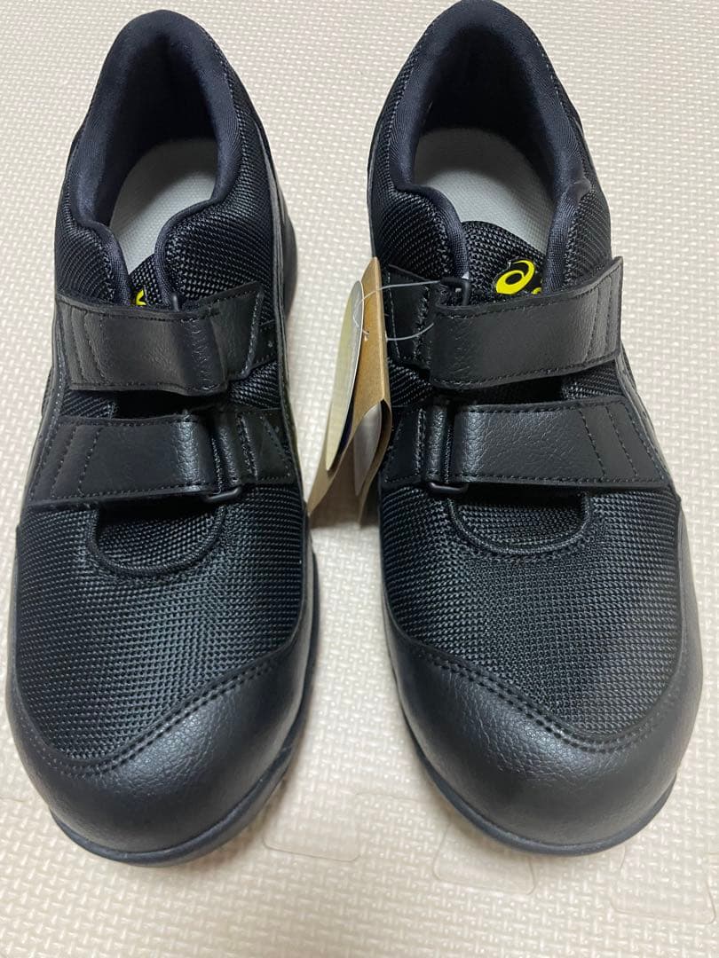 アシックス 安全靴 ベルクロ ブラック - メルカリ