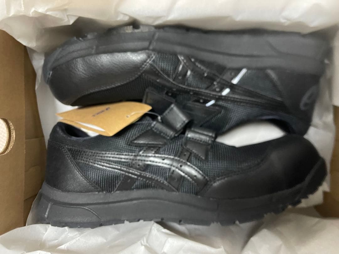 アシックス 安全靴 ベルクロ ブラック - メルカリ