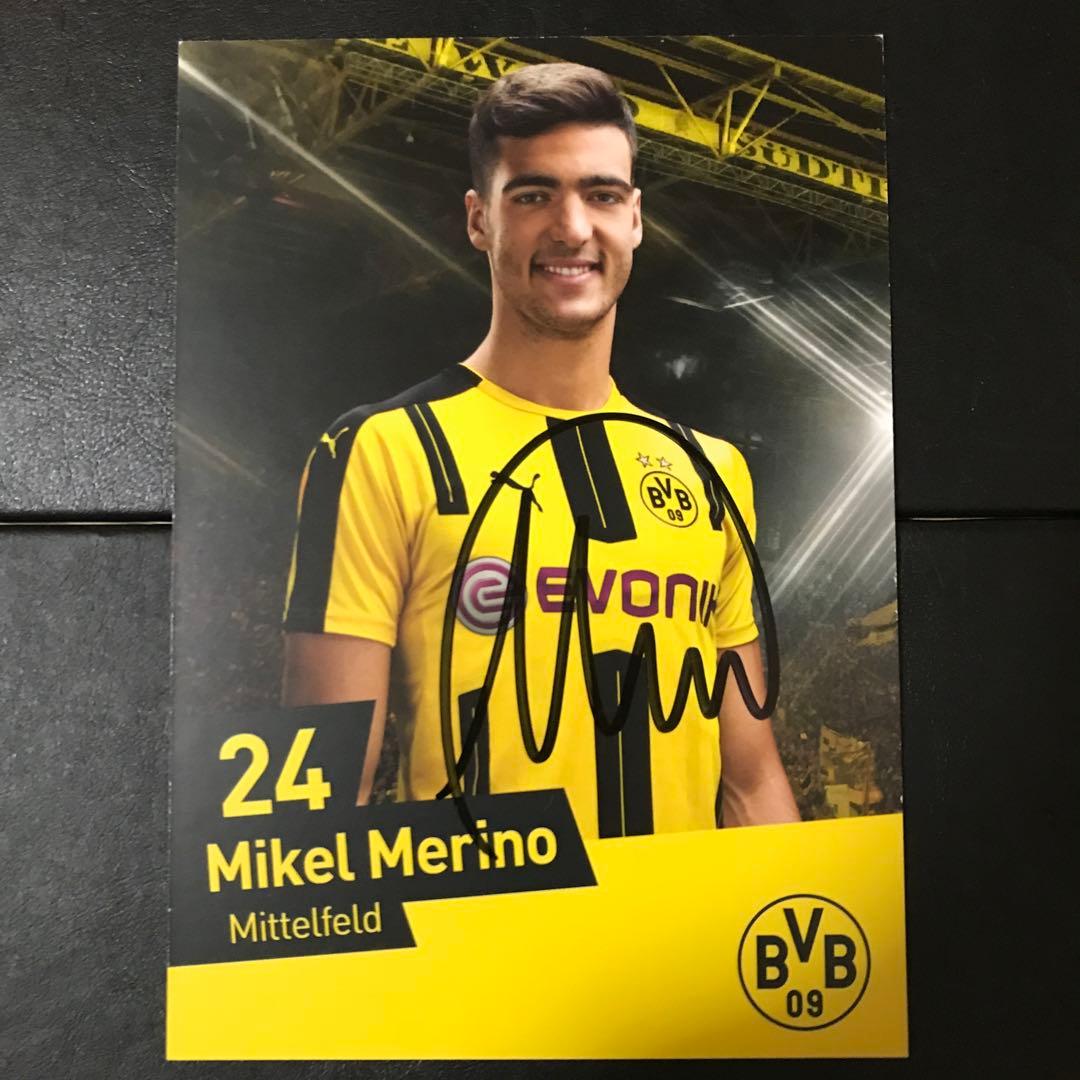 ミケル・メリーノ ドルトムント 2016/17 直筆サインカード オート