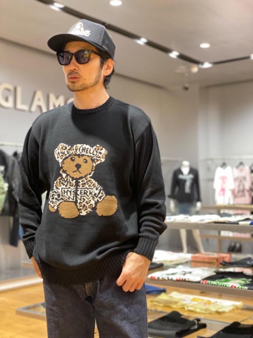 大人気！ヒステリックグラマージャカード セーター【BEAR PANTHER】黒M