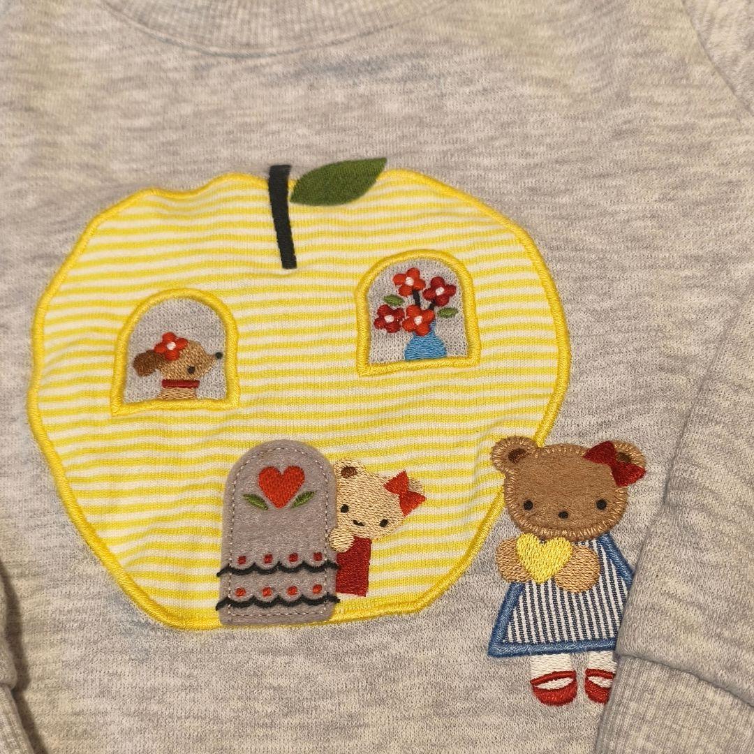 ファミリア 現行品 トレーナー ズボン セット りんご くまちゃん 90