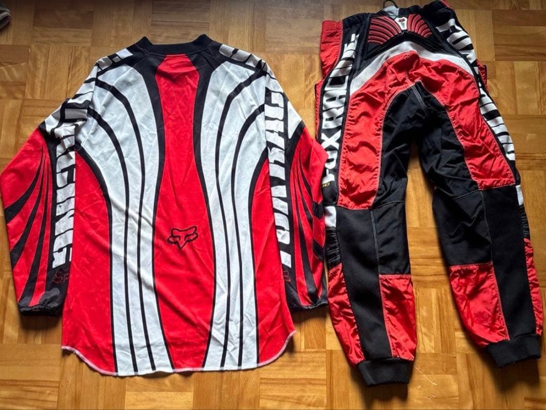 FOX RACING バイクモトクロス ウエア＆パンツ 上下セット赤黒 M32