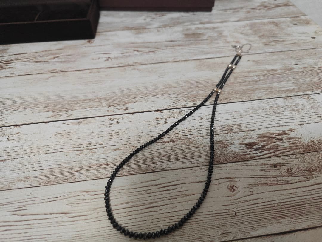 ブラックダイヤモンド ネックレス K18WG 20.0ct 磁気