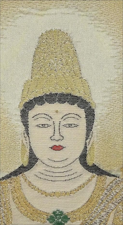 掛軸『西国三十三ヶ所観音霊場御朱印 織物画』絹本 無地箱 掛け軸