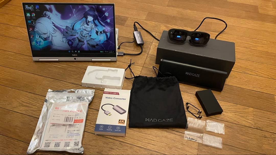 MADGAZE スマートグラス ＋HDMI To USB-C アダプタコンバータ Amazon | HDMI to USB Type C 変換アダプタ Xreal Air One pro2 AR