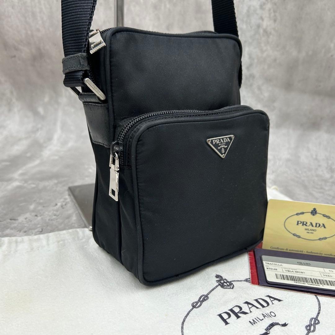 極美品・カード付】 プラダ ショルダーバッグ 2way アマゾン 三角ロゴ