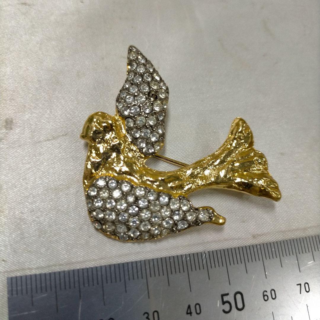 YSL イヴ・サンローランゴールド 鳥バードブローチ