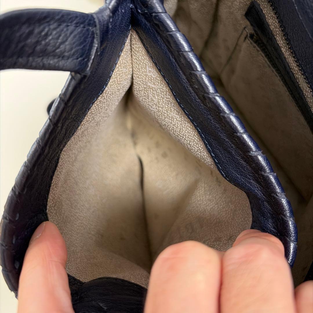 Ibiza ネイビー クロコダイル ハンド、ショルダー 2way 未使用品