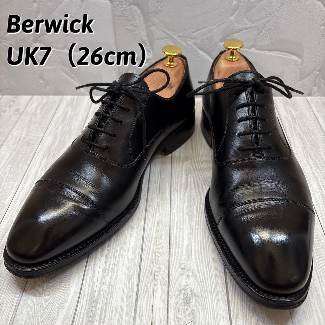 Berwick バーウィック 5217 ブラック ストレートチップ UK7 Berwick 1707（バーウィック） ビジネスシューズ Berwick ストレート