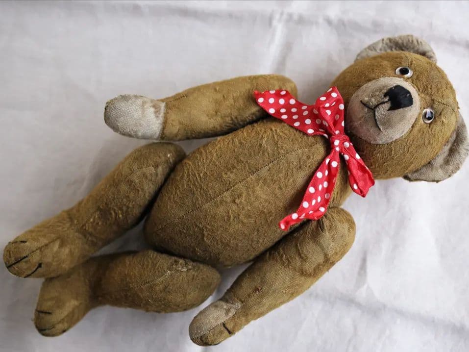 アンティーク 丸顔の古い テディベア フランス