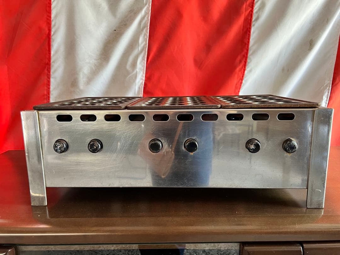 たこ焼き器 業務用 15穴プレート3枚 45玉 プロパンガス 店舗 屋台 飲食