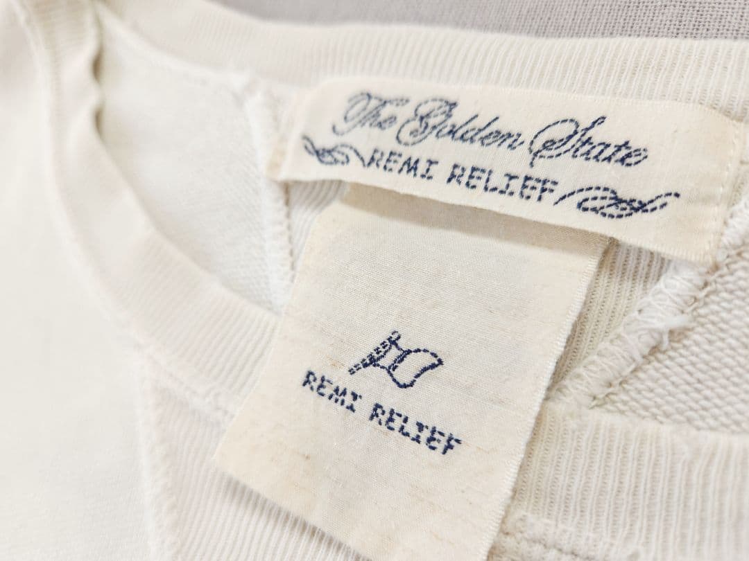 REMI RELIEF レミレリーフ 両V ガゼット ダメージ加工 スウェット