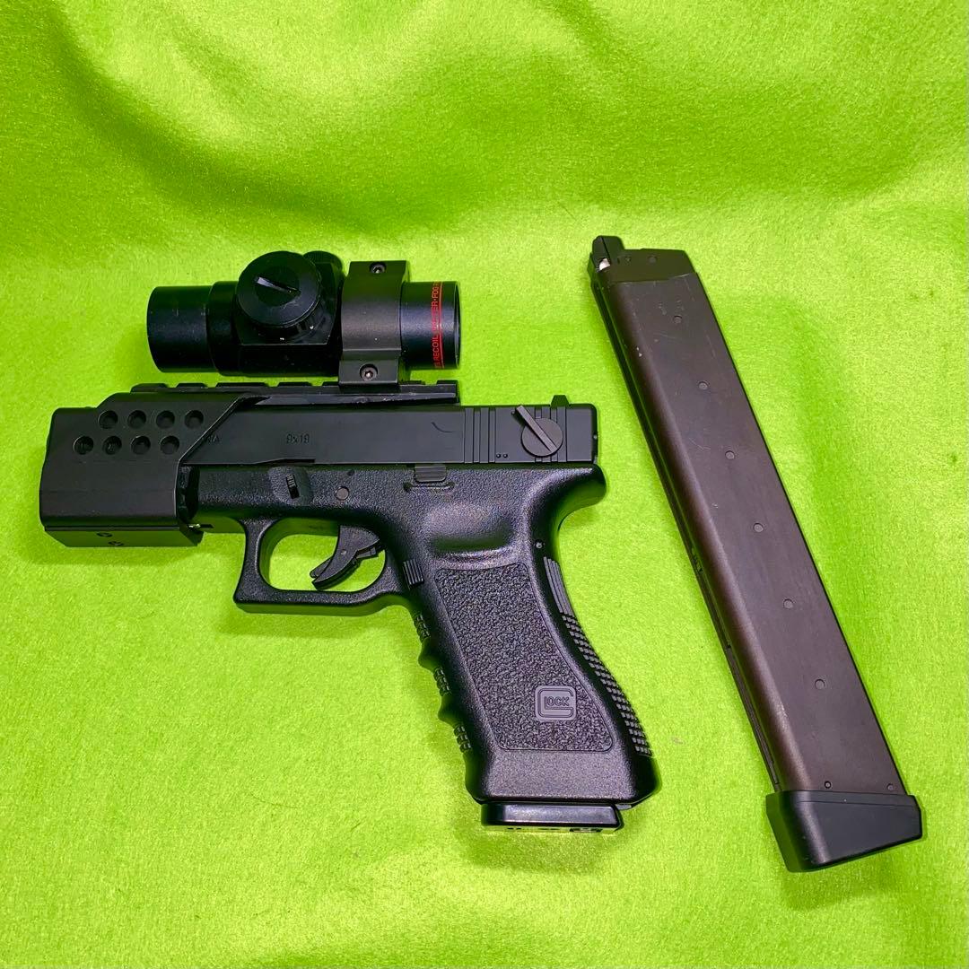 【東京マルイ】Glock18C ガス・ブローバック／ロングマガジン／ドットサイト 東京マルイ グロック18C ガスブローバック ドットサイト セット