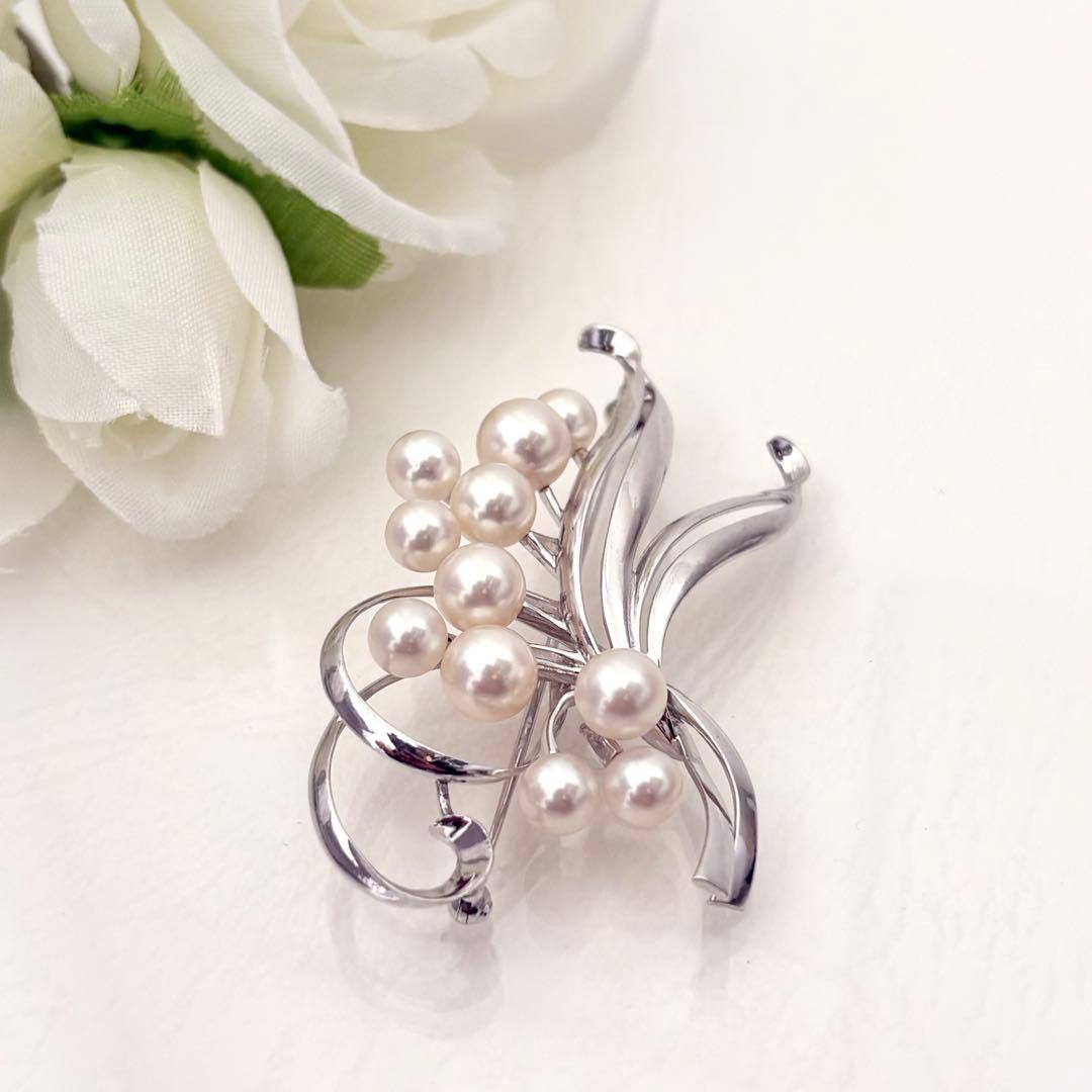☆美品☆ミキモト シルバー パール ブローチ 皇室御用達ブランド