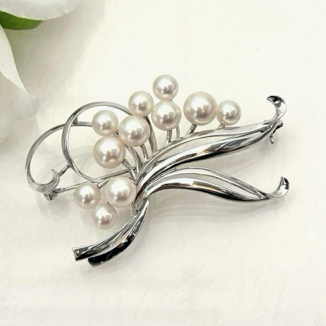 ☆美品☆ミキモト シルバー パール ブローチ 皇室御用達ブランド